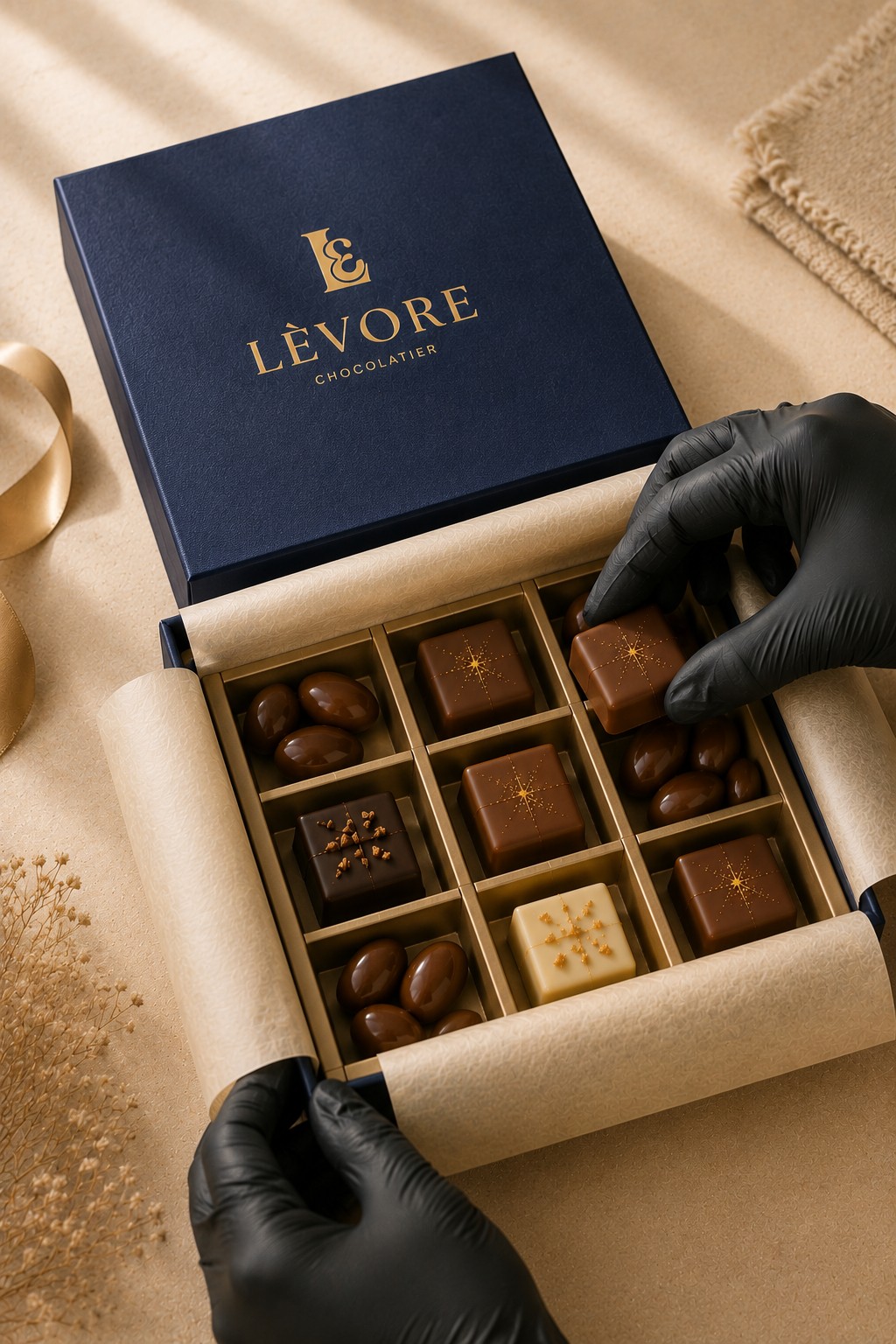 Foil stamping by hand at the Lèvore atelier